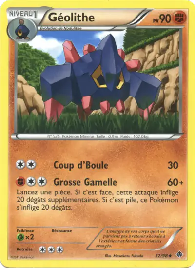 Image de la carte Pokemon Géolithe 52/98