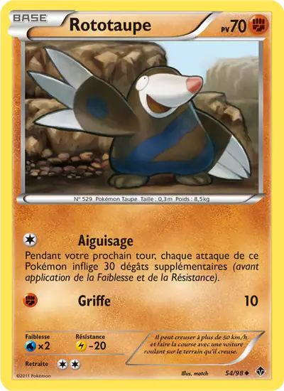 Image de la carte Pokemon Rototaupe 54/98