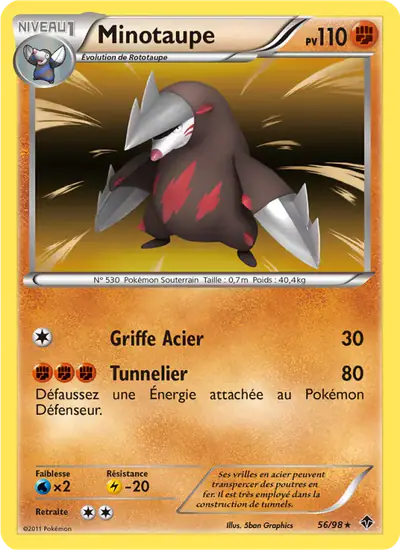 Image de la carte Pokemon Minotaupe 56/98