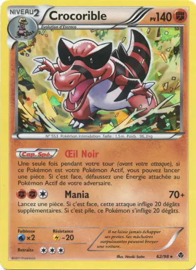 Image de la carte Pokemon Crocorible 62/98