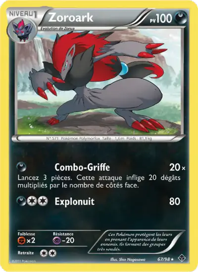 Image de la carte Pokemon Zoroark 67/98