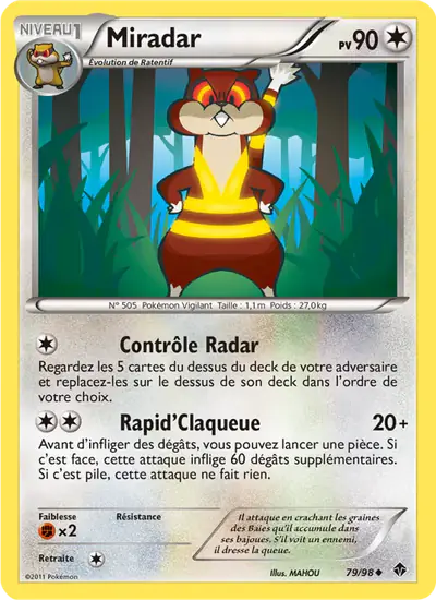 Image de la carte Pokemon Miradar 79/98