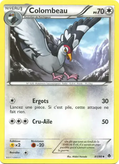 Image de la carte Pokemon Colombeau 81/98