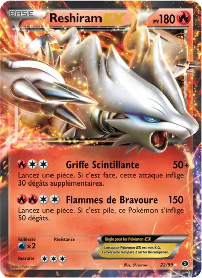 Image de la carte Pokemon Reshiram EX 22/99