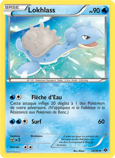 Image de la carte Pokemon Lokhlass 26/99