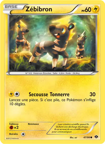 Image de la carte Pokemon Zébibron 47/99
