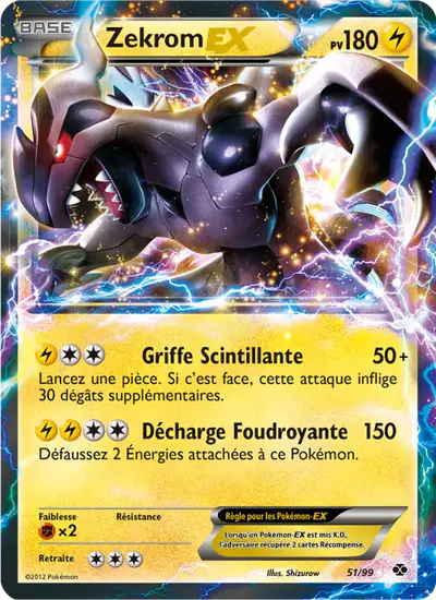 Image de la carte Pokemon Zekrom EX 51/99
