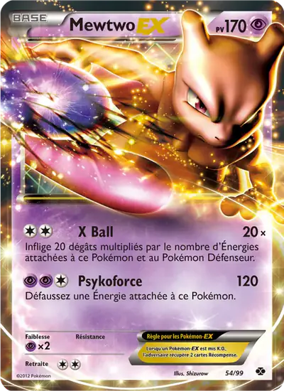 Image de la carte Pokemon Mewtwo EX 54/99