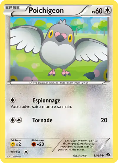 Image de la carte Pokemon Poichigeon 83/99