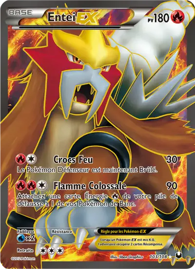 Image de la carte Pokemon Entei EX 103/108