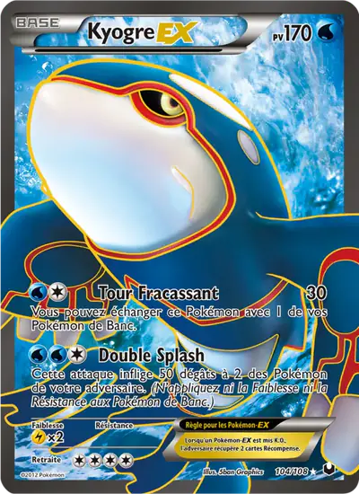 Image de la carte Pokemon Kyogre EX 104/108