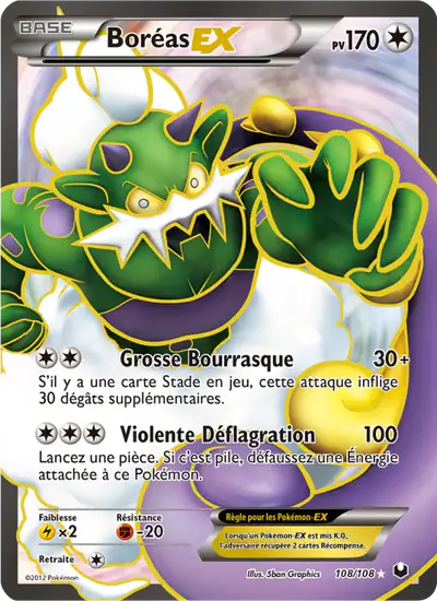 Image de la carte Pokemon Boréas EX 108/108