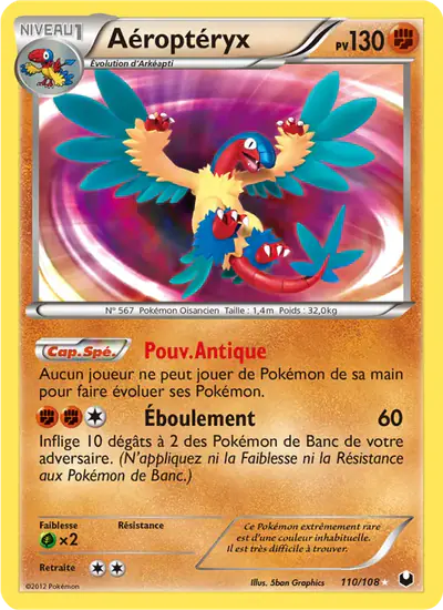 Image de la carte Pokemon Aéroptéryx 110/108