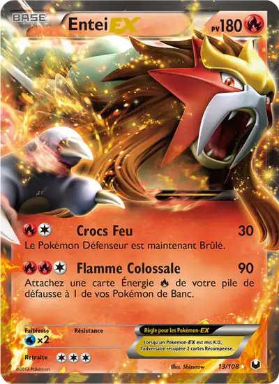 Image de la carte Pokemon Entei EX 13/108