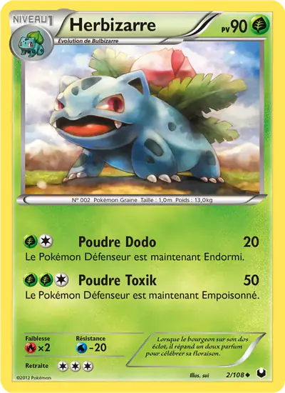 Image de la carte Pokemon Herbizarre 2/108