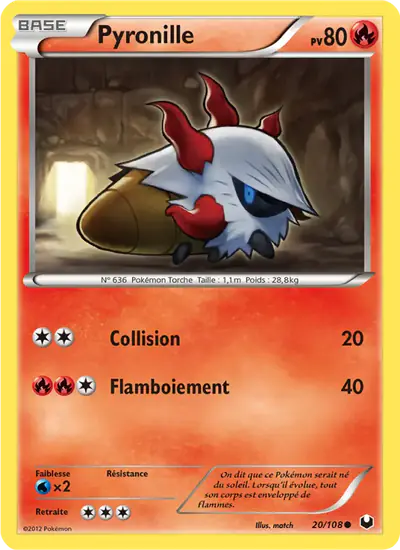Image de la carte Pokemon Pyronille 20/108