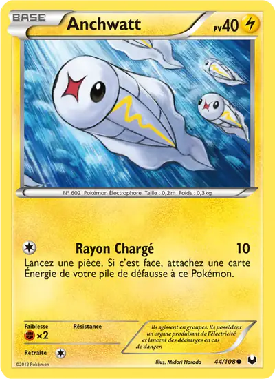 Image de la carte Pokemon Anchwatt 44/108