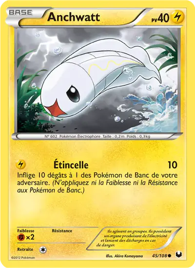 Image de la carte Pokemon Anchwatt 45/108