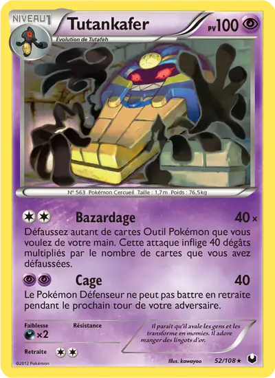 Image de la carte Pokemon Tutankafer 52/108