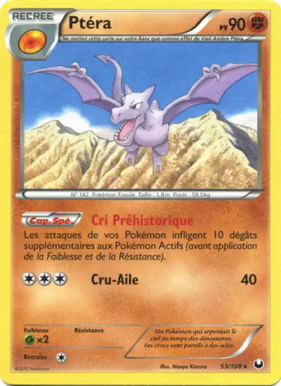Image de la carte Pokemon Ptéra 53/108
