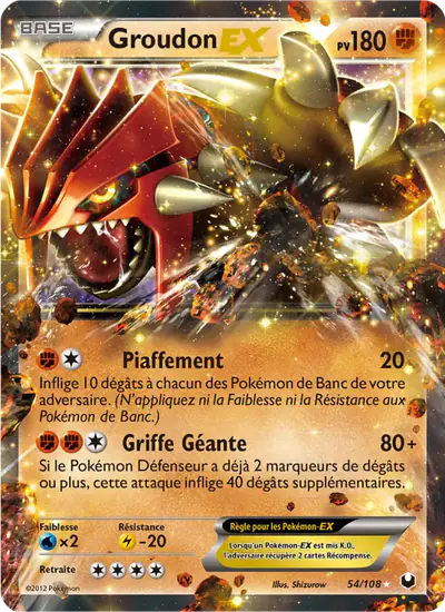 Image de la carte Pokemon Groudon EX 54/108