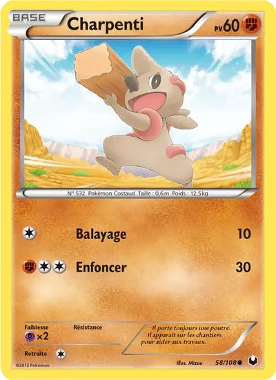 Image de la carte Pokemon Charpenti 58/108