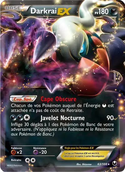 Image de la carte Pokemon Darkrai EX 63/108