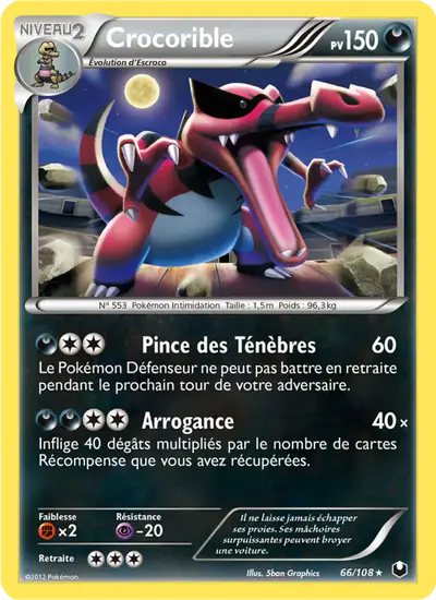 Image de la carte Pokemon Crocorible 66/108