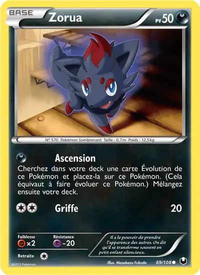 Image de la carte Pokemon Zorua 69/108