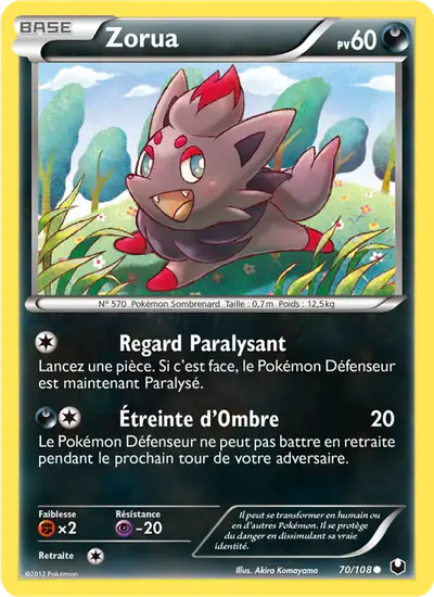 Image de la carte Pokemon Zorua 70/108