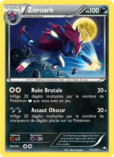 Image de la carte Pokemon Zoroark 71/108