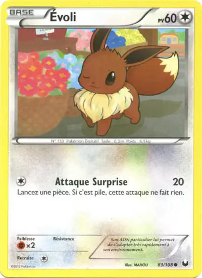Image de la carte Pokemon Évoli 83/108