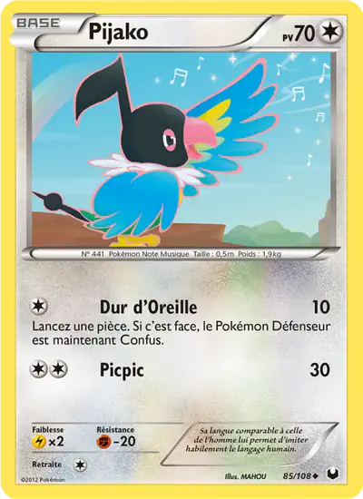 Image de la carte Pokemon Pijako 85/108