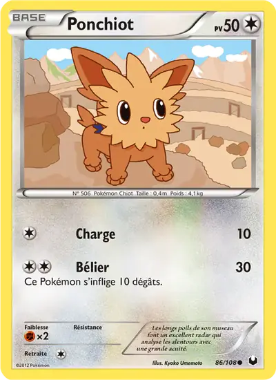Image de la carte Pokemon Ponchiot 86/108