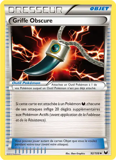 Image de la carte Pokemon Griffe Obscure 92/108