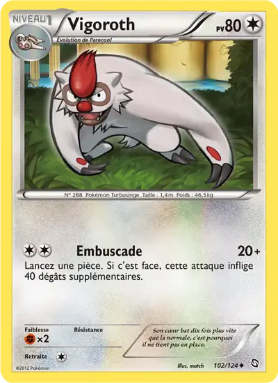 Image de la carte Pokemon Vigoroth 102/124