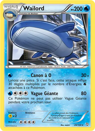 Image de la carte Pokemon Wailord 26/124