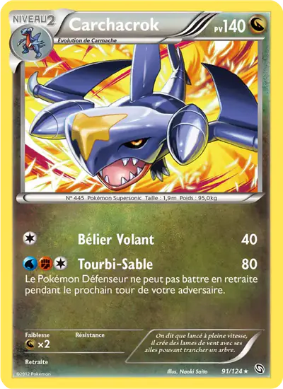 Image de la carte Pokemon Carchacrok 91/124