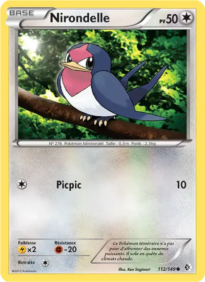 Image de la carte Pokemon Nirondelle 112/149