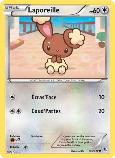 Image de la carte Pokemon Laporeille 116/149