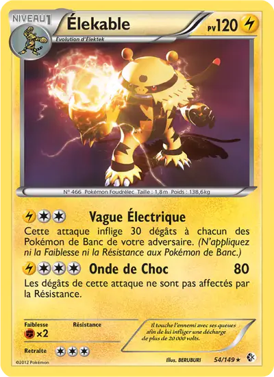 Image de la carte Pokemon Élekable 54/149