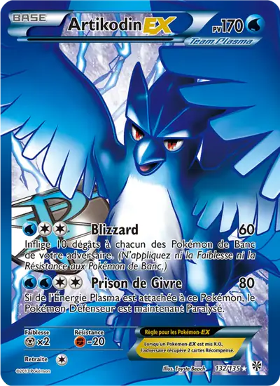 Image de la carte Pokemon Artikodin EX 132/135