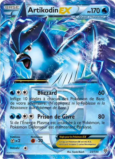 Image de la carte Pokemon Artikodin EX 25/135