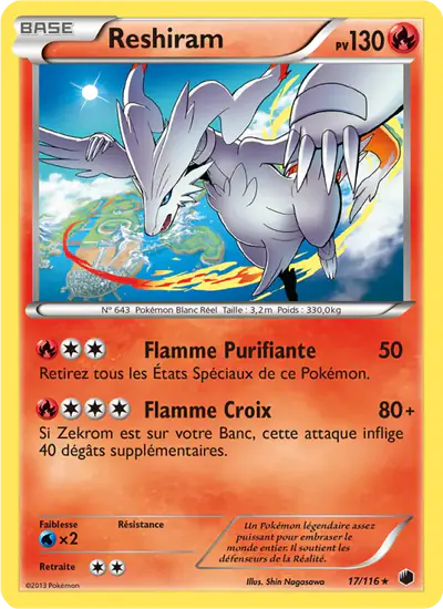 Image de la carte Pokemon Reshiram 17/116