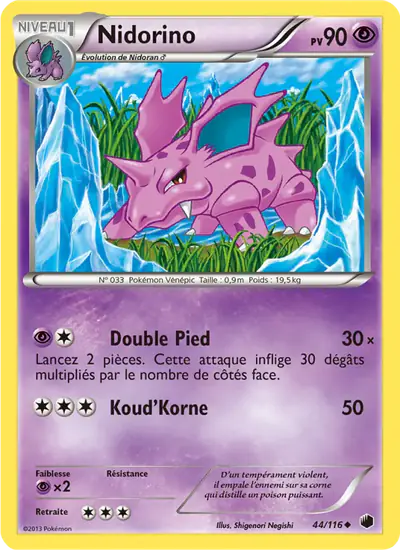 Image de la carte Pokemon Nidorino 44/116