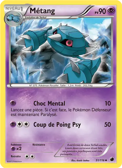 Image de la carte Pokemon Métang 51/116