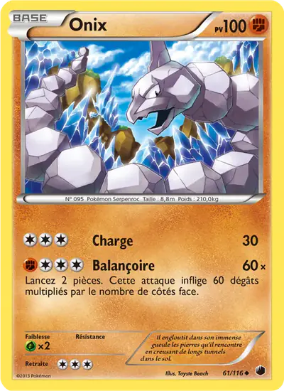 Image de la carte Pokemon Onix 61/116