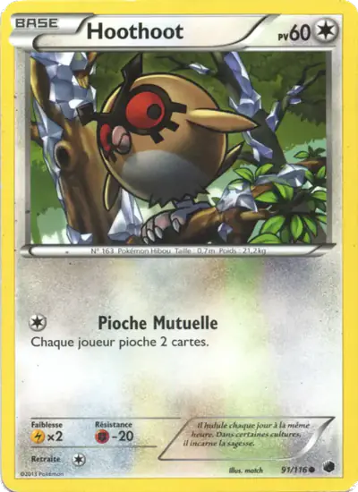 Image de la carte Pokemon Hoothoot 91/116