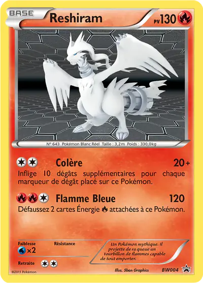 Image de la carte Pokemon Reshiram BW004/101