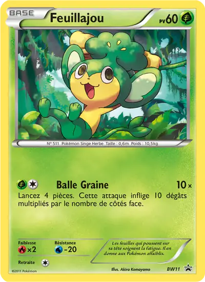 Image de la carte Pokemon Feuillajou BW11/101